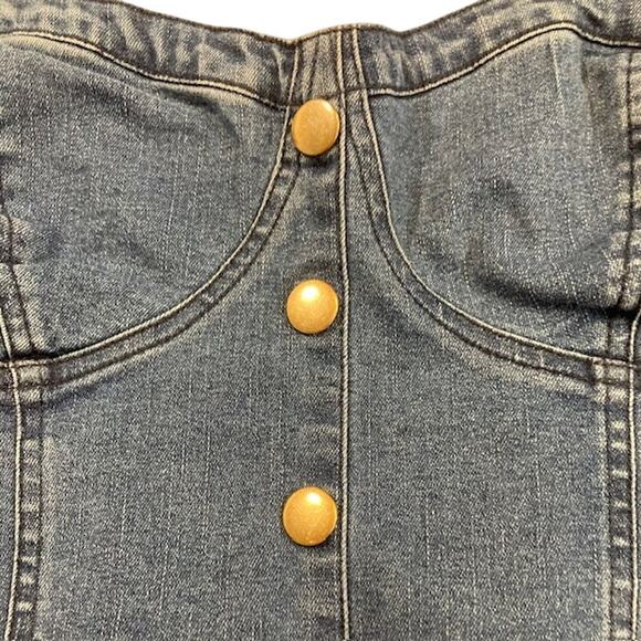 Guess Corset Top Denim Bustier Crop Top, Women's Extra Large - Picture 3 of 6